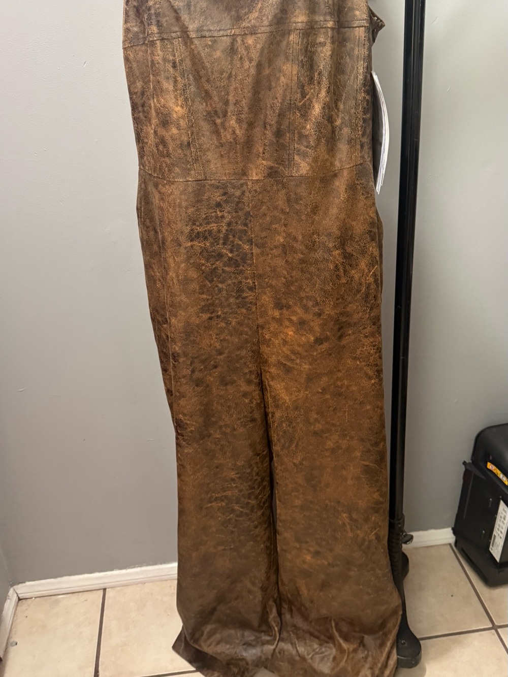 Forever 21+ Tan faux leather Jumpsuit - Picture 3 of 11